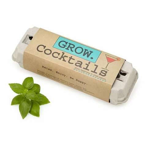 Uncommon Goods Cocktail Grow Kit is a zero waste item made from recyclable paper and seeds $12