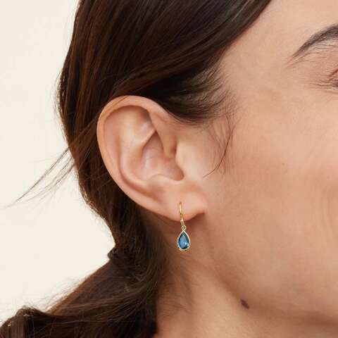Brillant Earth Teadrop London Blue Topaz Earrings