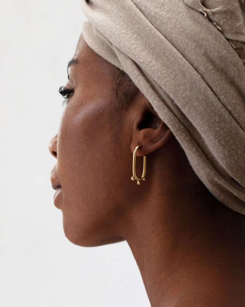 Yewo Suzya Recycled Earrings are made with recycled nickel-free brass and are ethically made in Malawi $40
