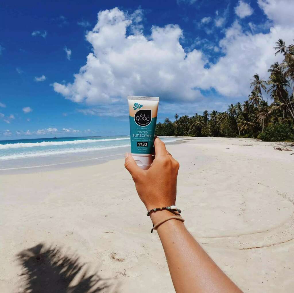 All Good Mineral Sunscreen is made with only Reef Friendly ingredients $20