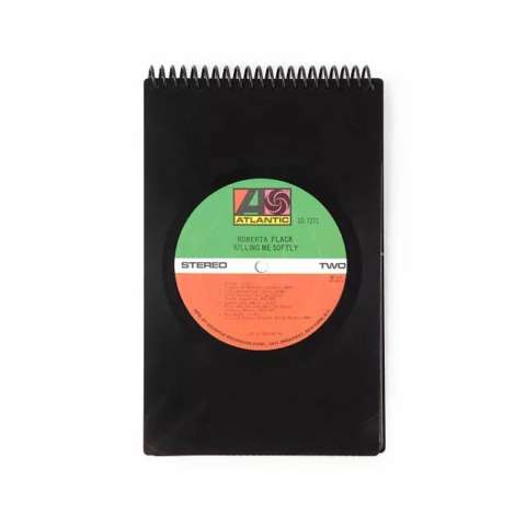 Upcycled Record Notepad is made from salvaged LPs and recycled paper $18