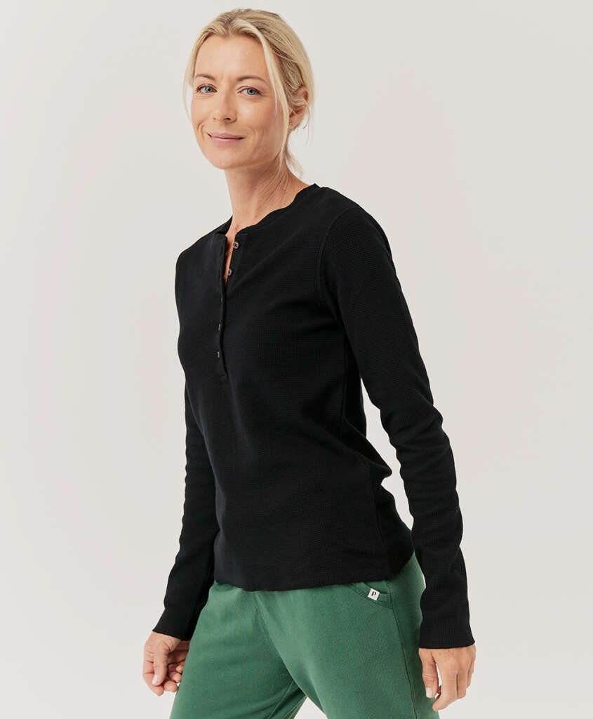 Pact Thermal Waffle Henley is made with 100% GOTS certified organic cotton that saves 45.7 gallons of water $74