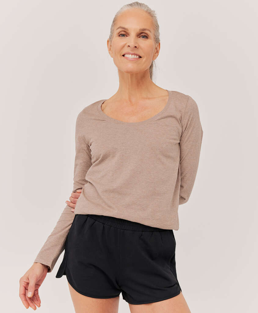 Pact Softspun Scoop Long Sleeve Tee is made from organic cotton in a Fair Trade Factory in India $34