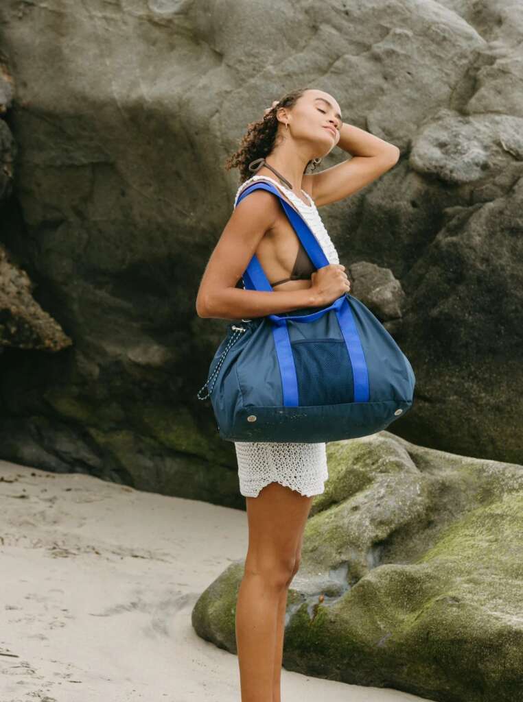 For Days The Bondi Riptide Tote is made from 100% post-consumer recycled plastic. By a company that will take back your old items to recycle them. $88