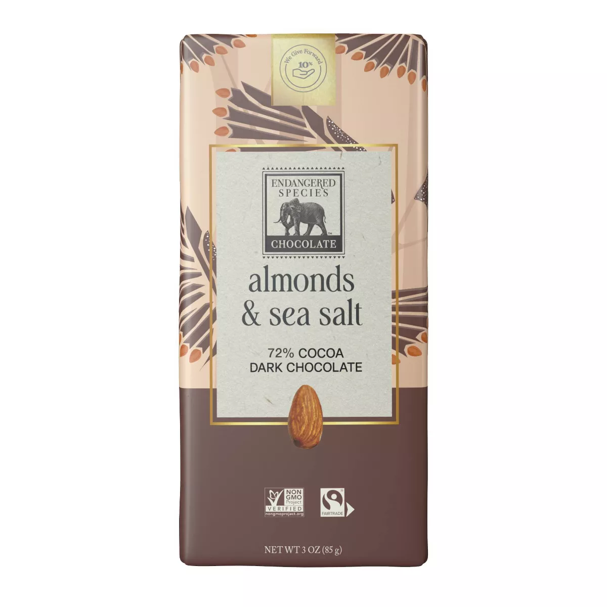 Endangered Species Candy Chocolate Dark Chocolate with Sea Salt & Almonds