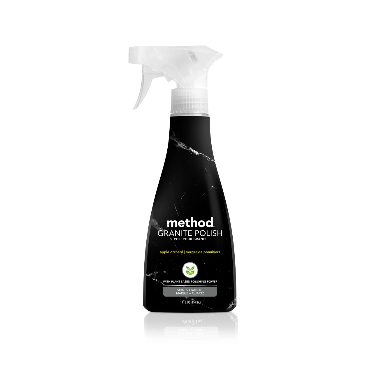 Method Granite Polish is packaged in a bottle made from 100% recycled materials.