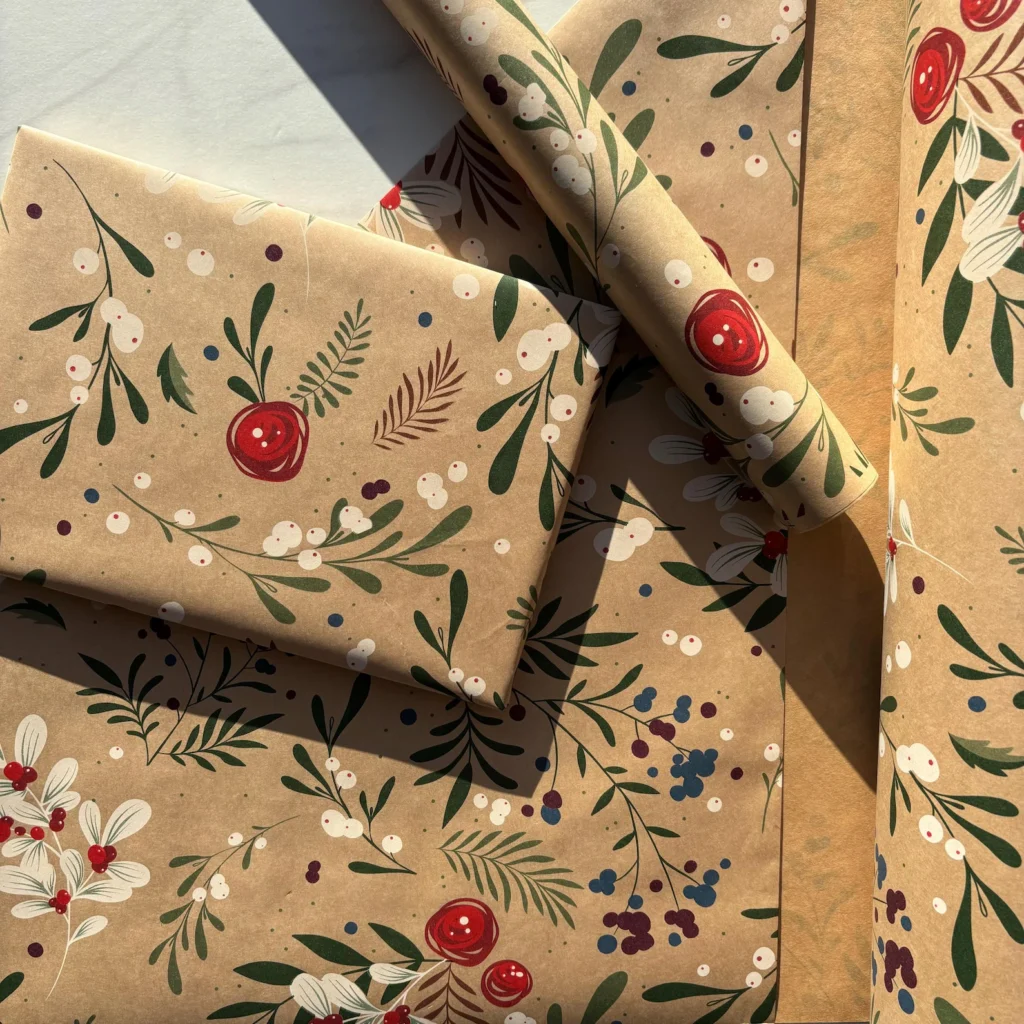 Merry Berry Recycled Wrapping Paper