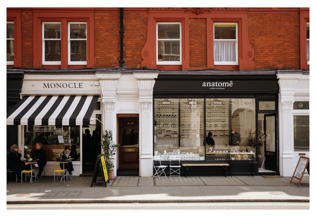 anatomē storefront: 16 Chiltern Street, London W1U 7PZ