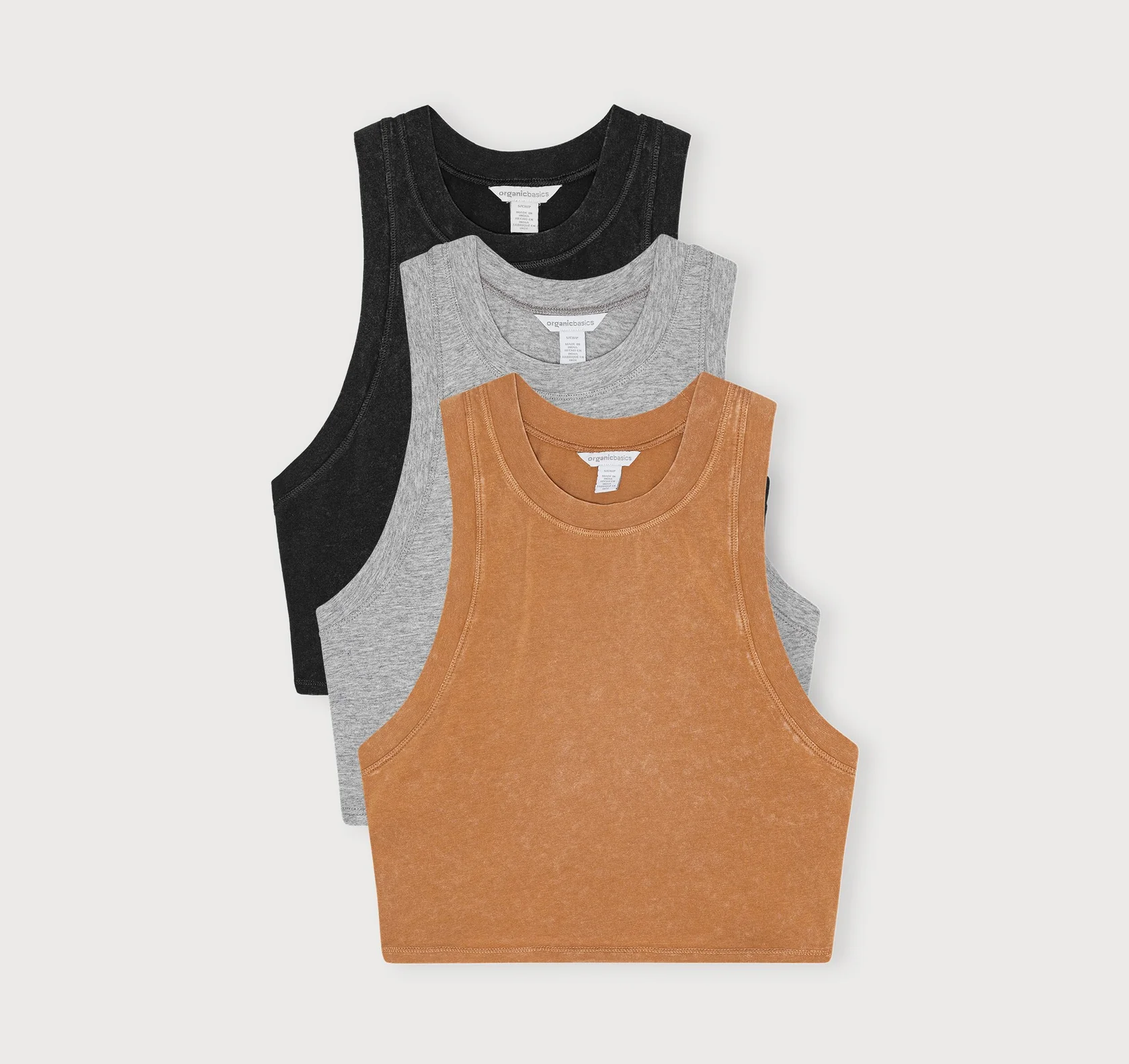 Organic Basics Core Crop Tank Top 3-Pack