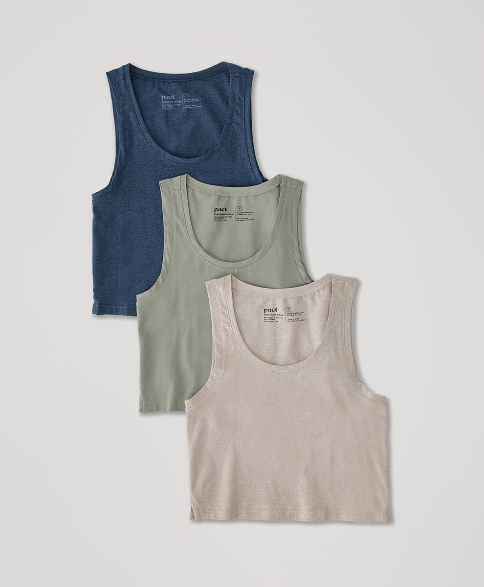 Cool Stretch Cropped Lounge Tank 3-Pack