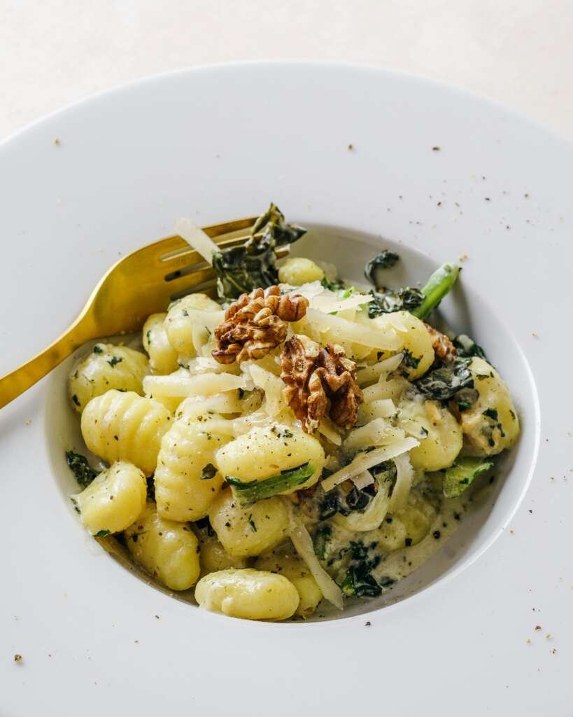 Sprinkle walnuts on pasta and gnocchi to give your body a dose of vitamin E that will nourish and hydrate your skin from the inside out.