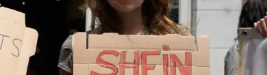 Shein protestor