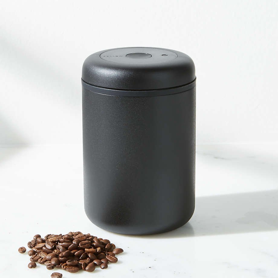 Crate&Barrel Fellow Atmos Large Vacuum Canister in Matte Black