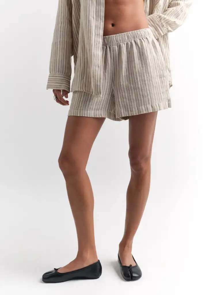 Mate the Label Organic Linen Striped Short